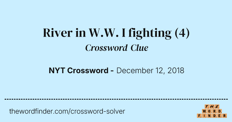 River in W.W. I fighting crossword clue image