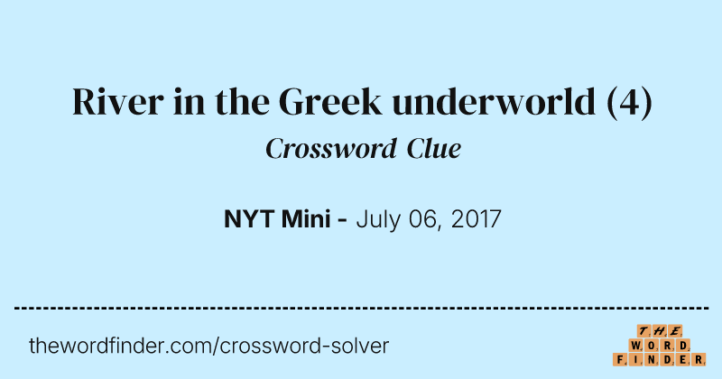 River in the Greek underworld crossword clue image