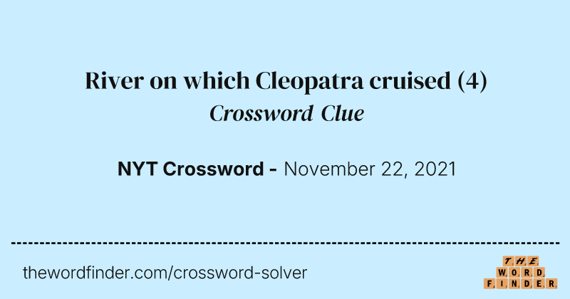 River on which Cleopatra cruised crossword clue image