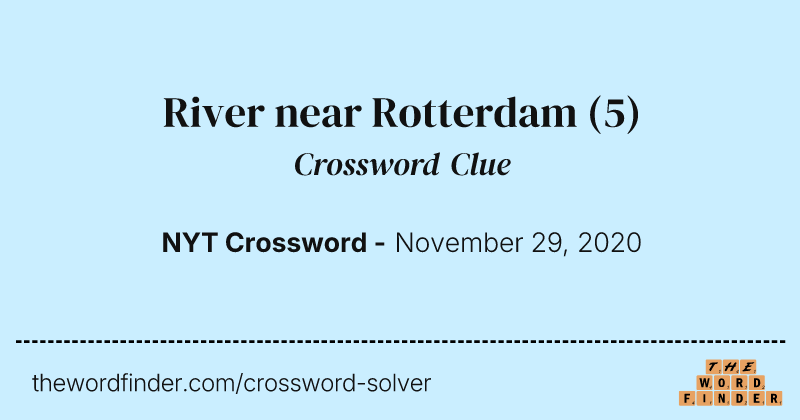 River near Rotterdam crossword clue image