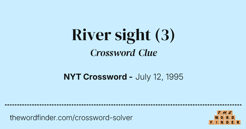 River sight crossword clue image
