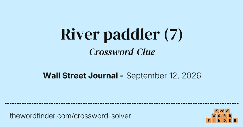 River paddler crossword clue image