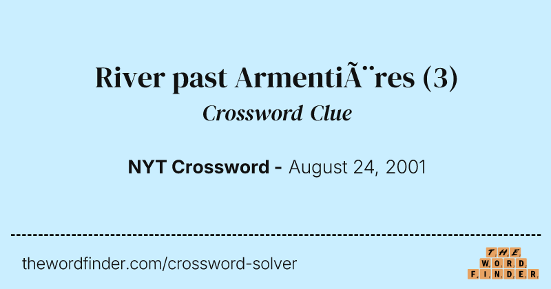 River past Armentières crossword clue image