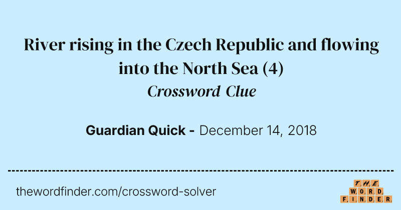 River rising in the Czech Republic and flowing into the North Sea crossword clue image