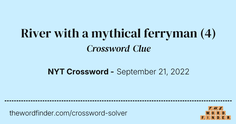 River with a mythical ferryman crossword clue image