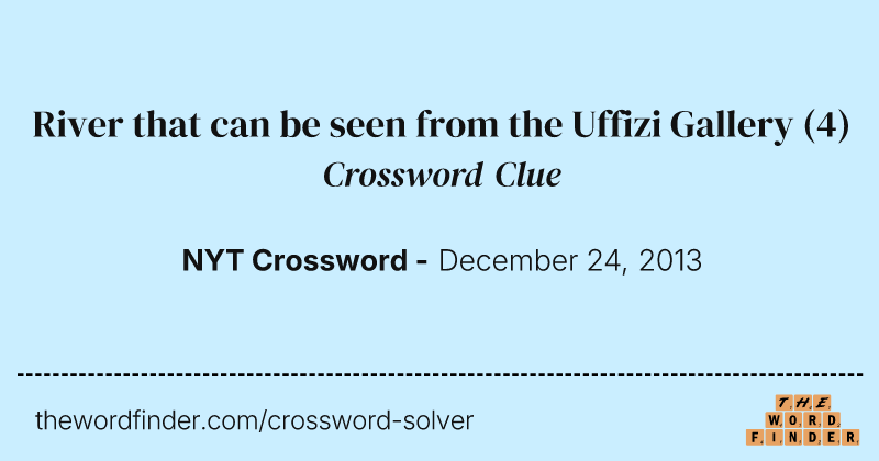 River that can be seen from the Uffizi Gallery crossword clue image