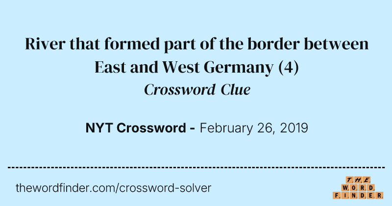 River that formed part of the border between East and West Germany crossword clue image