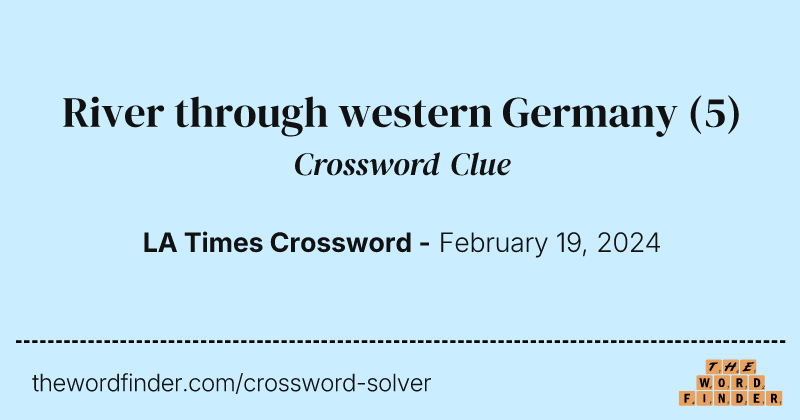 River through western Germany crossword clue image