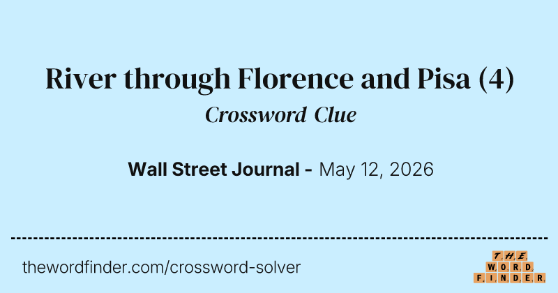 River through Florence and Pisa crossword clue image