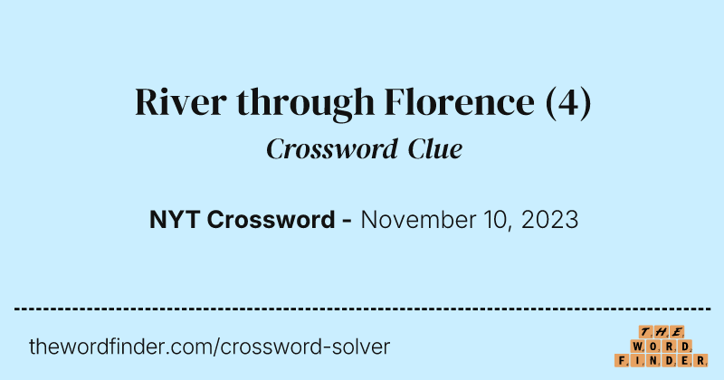 River through Florence crossword clue image
