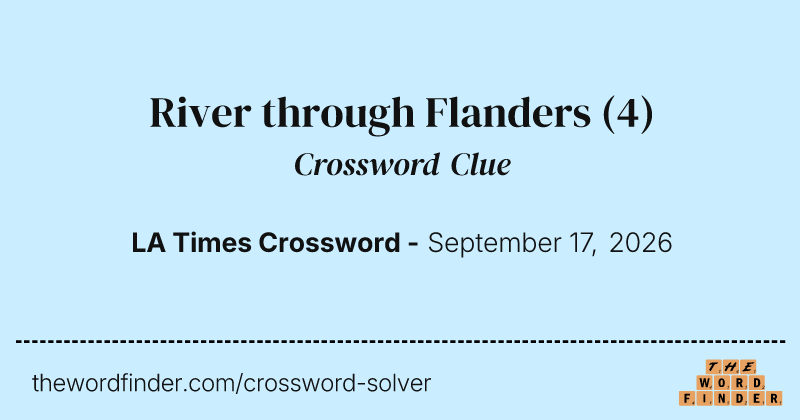 River through Flanders crossword clue image