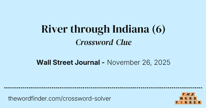 River through Indiana crossword clue image
