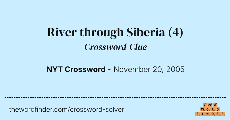 River through Siberia crossword clue image