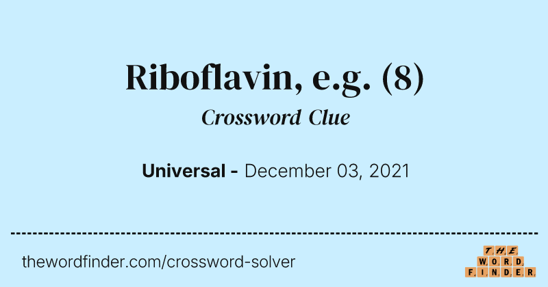 Riboflavin, e.g. crossword clue image