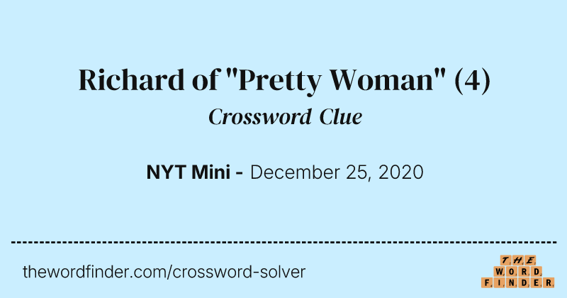 Richard of "Pretty Woman" crossword clue image