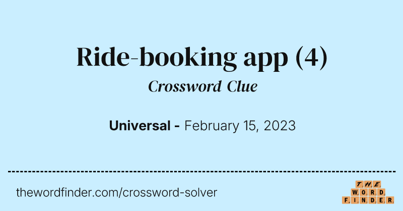 Ride-booking app crossword clue image