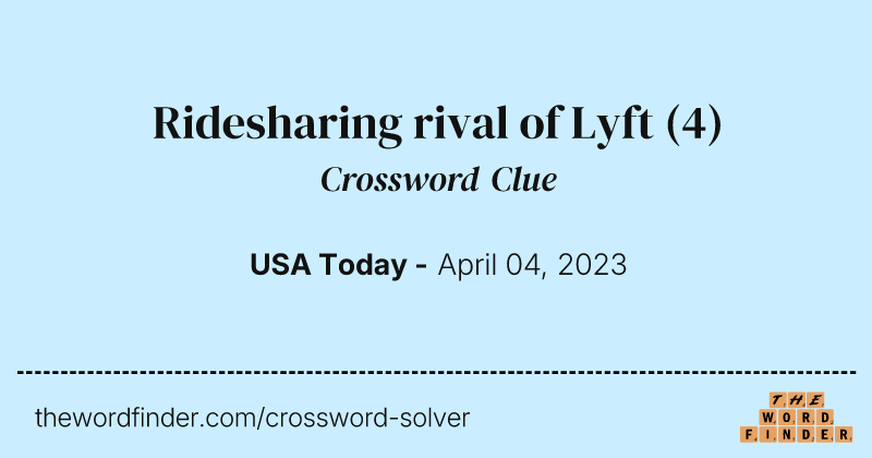 Ridesharing rival of Lyft crossword clue image