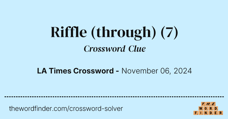 Riffle (through) crossword clue image