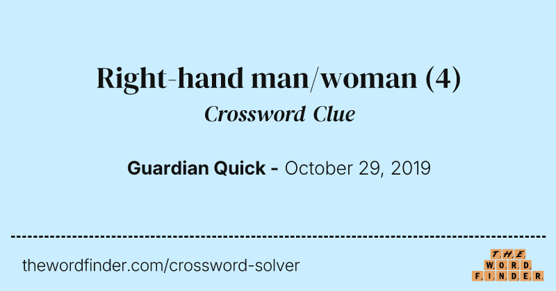 Right-hand man/woman crossword clue image