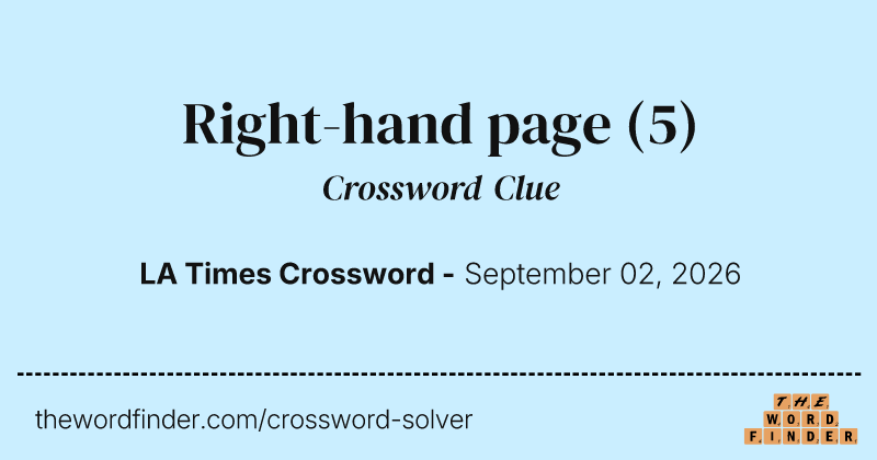 Right-hand page crossword clue image