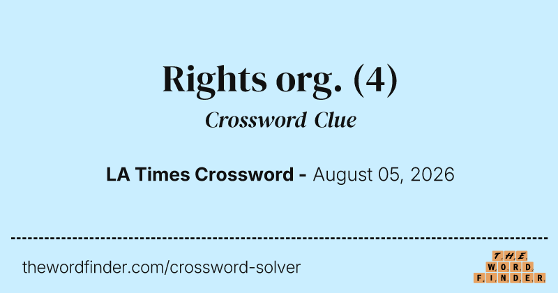 Rights org. crossword clue image
