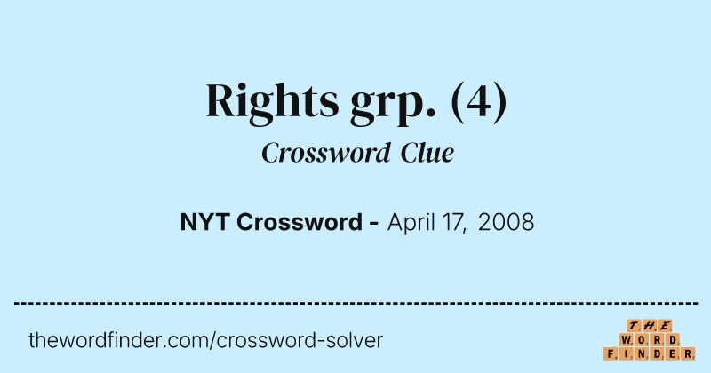 Rights grp. crossword clue image
