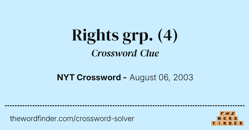 Rights grp. crossword clue image