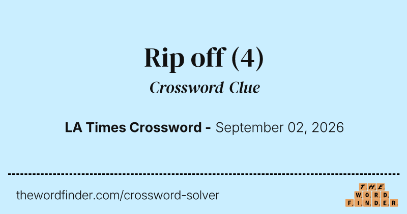 Rip off crossword clue image