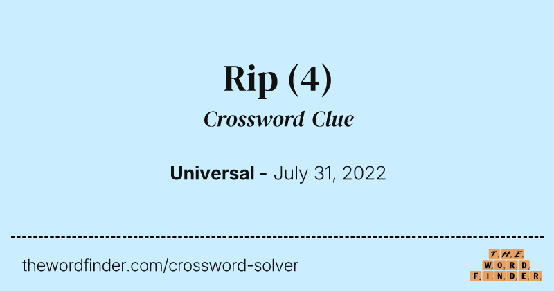 Rip crossword clue image