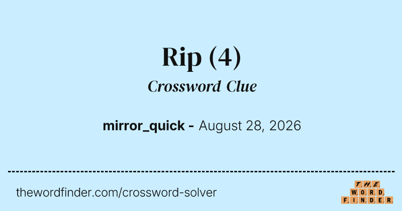 Rip crossword clue image