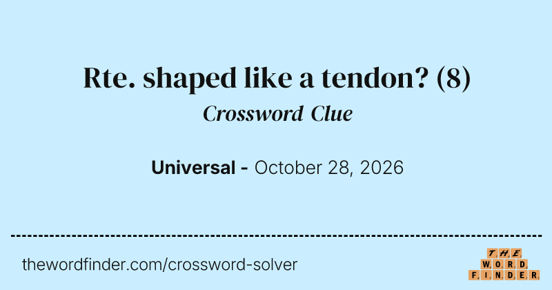 Rte. shaped like a tendon? crossword clue image