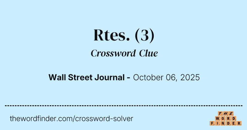Rtes. crossword clue image