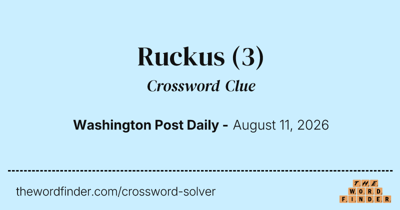 Ruckus crossword clue image