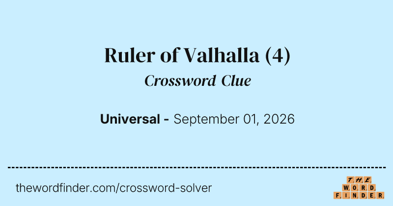 Ruler of Valhalla crossword clue image