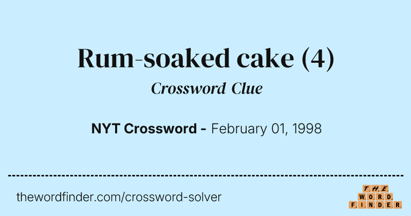 Rum-soaked cake crossword clue image