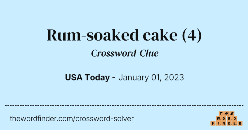Rum-soaked cake crossword clue image