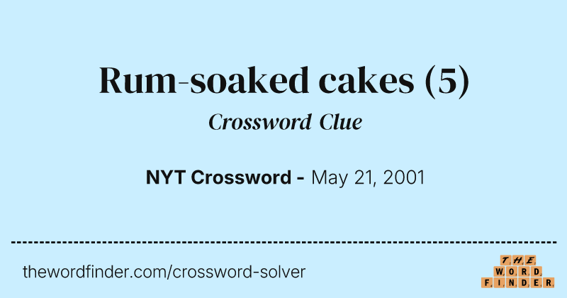 Rum-soaked cakes crossword clue image