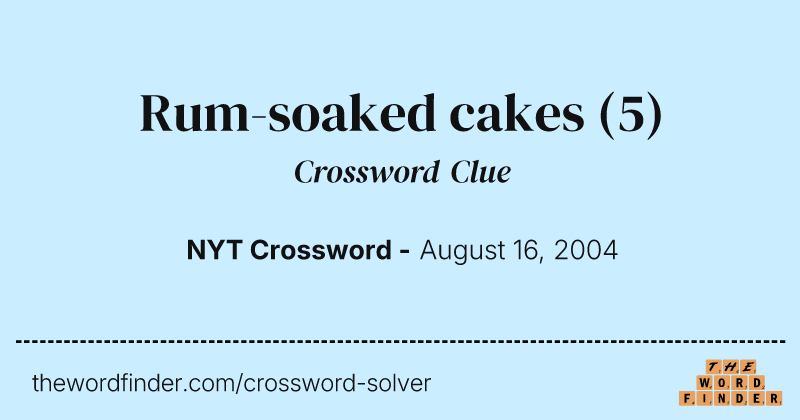 Rum-soaked cakes crossword clue image