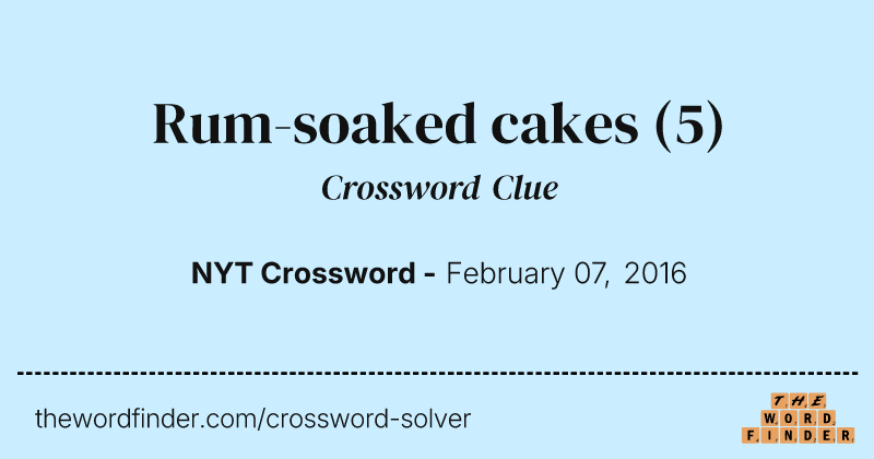 Rum-soaked cakes crossword clue image
