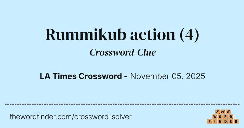 Rummikub action crossword clue image
