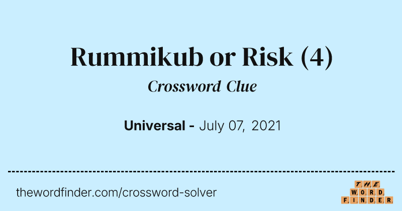 Rummikub or Risk crossword clue image