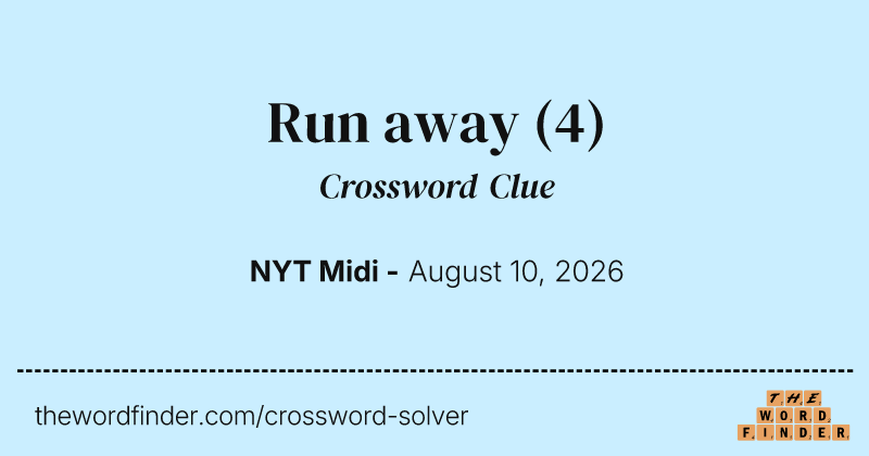 Run away crossword clue image