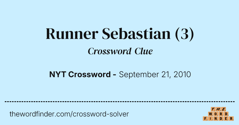 Runner Sebastian crossword clue image