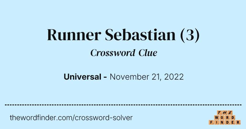 Runner Sebastian crossword clue image