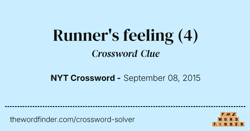 Runner's feeling crossword clue image