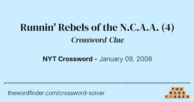 Runnin' Rebels of the N.C.A.A. crossword clue image
