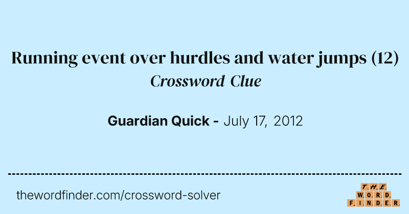 Running event over hurdles and water jumps crossword clue image