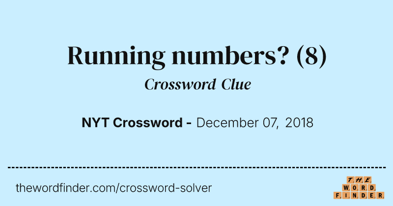 Running numbers? crossword clue image