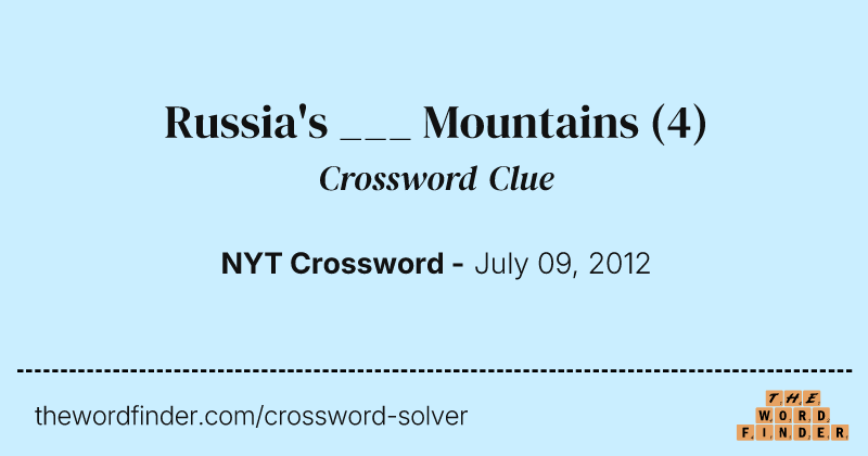 Russia's ___ Mountains crossword clue image
