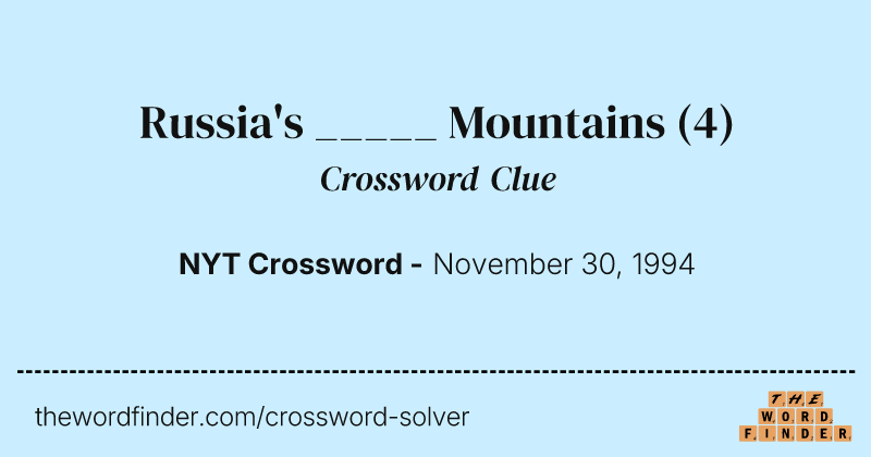 Russia's _____ Mountains crossword clue image